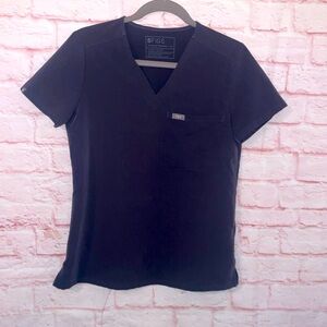 FIGS XS iron grey technical collection scrub top.
